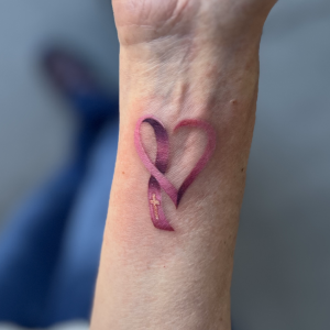 Lineless Breast cancer survivor ribbon