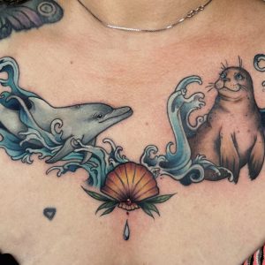 Ocean lover chest piece